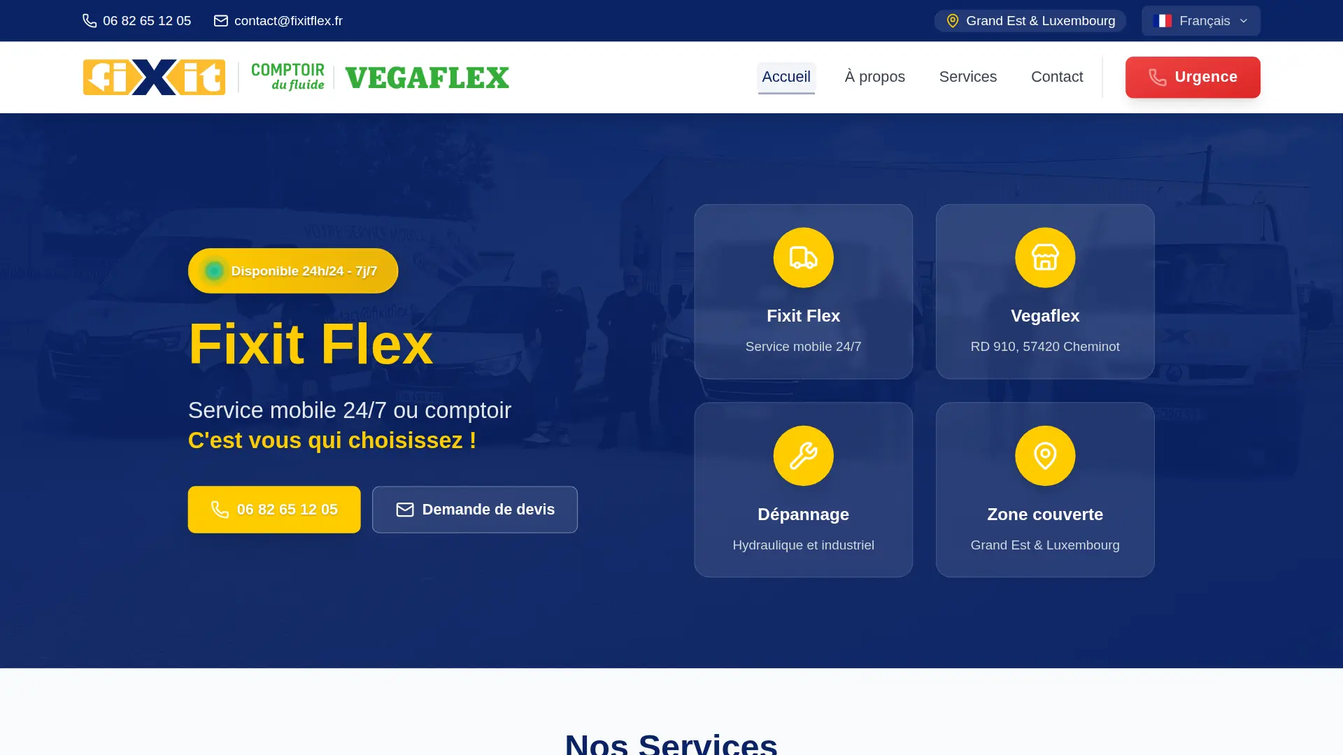 Aperçu du site Fixit Flex