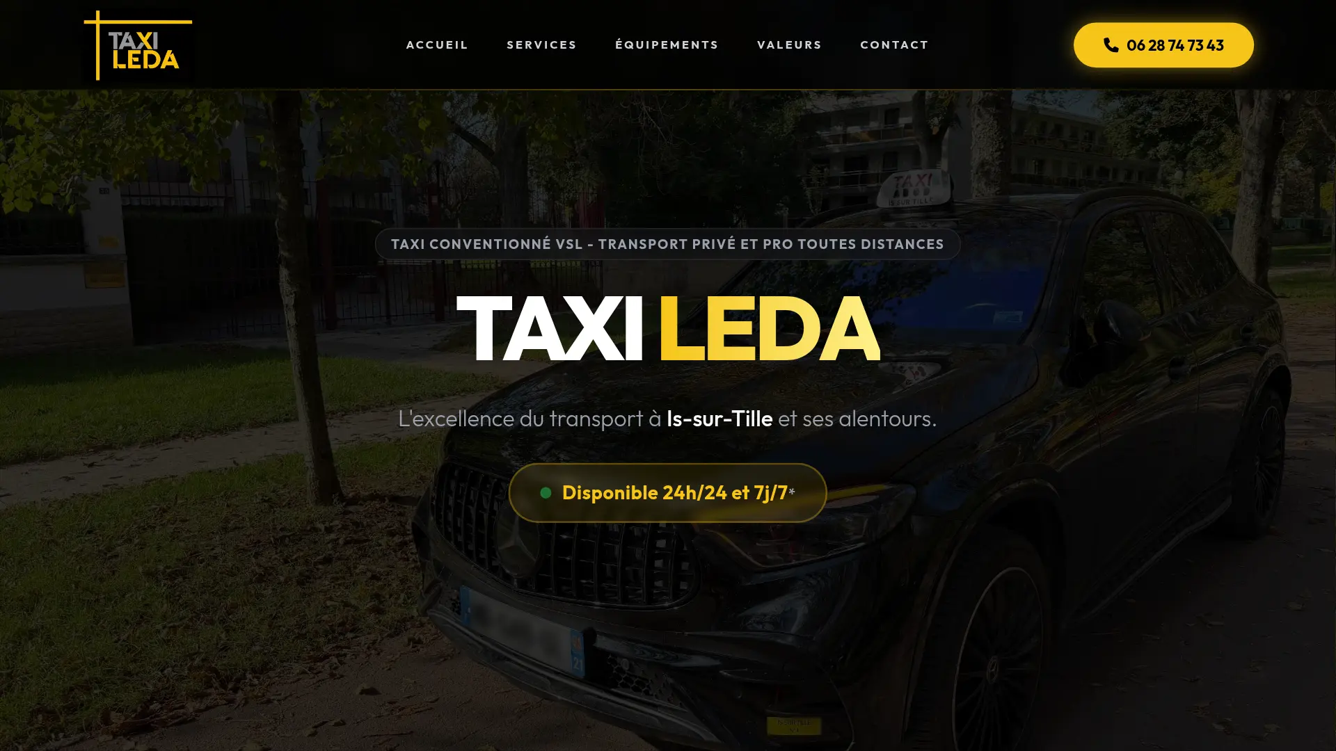 Aperçu du site Taxi Leda